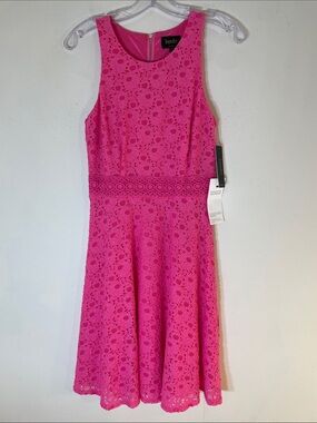Laundry By Shelli Segal Hot Pink Lace Fit & Flare Dress. 2. NWT. $245!